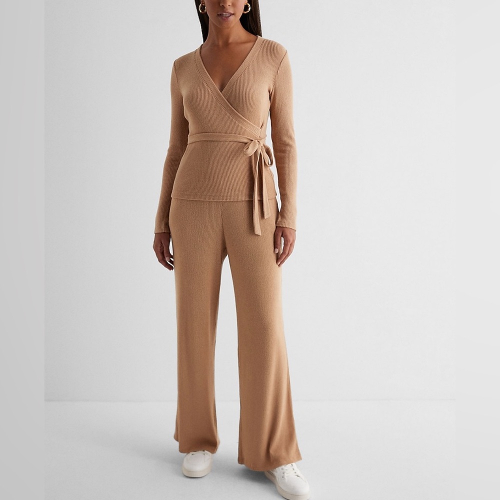 Express Cozy Knit V-Neck Top